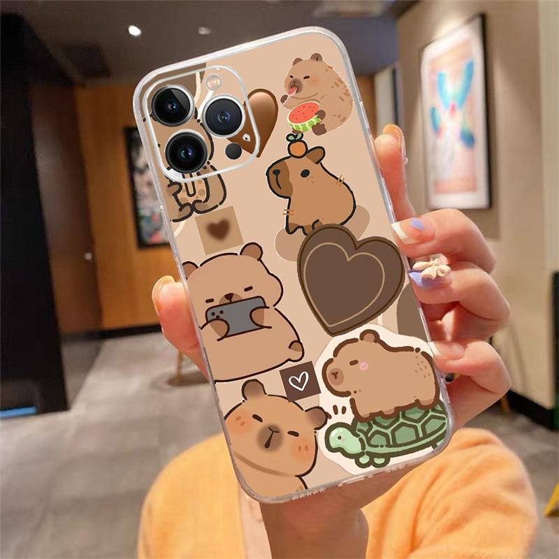 

Capybara Phone Case For iPhone 16 15 14 13 12 11 Pro Max Plus Mini iphone 16ProMax