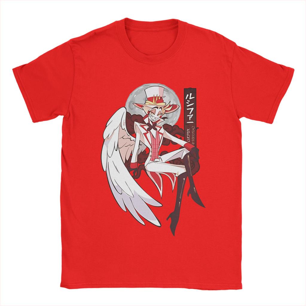 2026 New Unisexs Hazbins Hoteling Fashion T Shirt Lucifer Winged 100 Cotton Clothing Casual Short Sleeve O Neck Tees TShirts