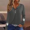 Women's T Shirt Tee Button Floral Print Long Sleeve Daily Weekend Fashion Basic V-Neck Regular Top