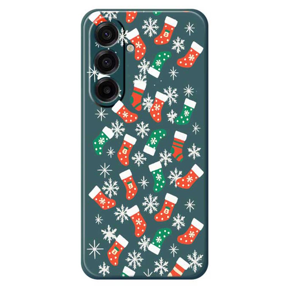 For Samsung Galaxy A17 5G Case Snowflake Socks Pattern Printing Straight Edge TPU Phone Back Cover