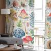 Mushrooms Plants Hand Drawn Watercolor Retro Tulle Window Curtains for Bedroom Luxury Home Drapes In Living Room Chiffon Panels