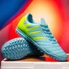 Professional Unisex Soccer Boots PU Woven Upper Rubber TF Studs Non-Slip Wear-Resistant High Grip Sports Shoes