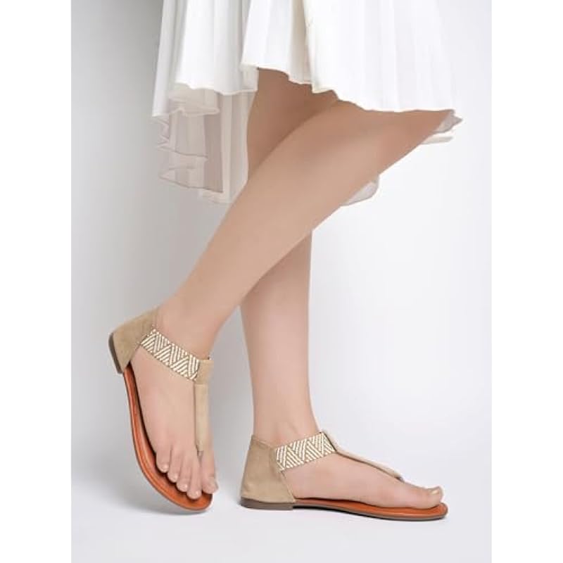 

Shoetopia Women S Ethnic Style T-Strap Sandals Cream Chevron Ankle Strap Flats For Casual & Festive Comfortable & Stylis 7 UK кремовый