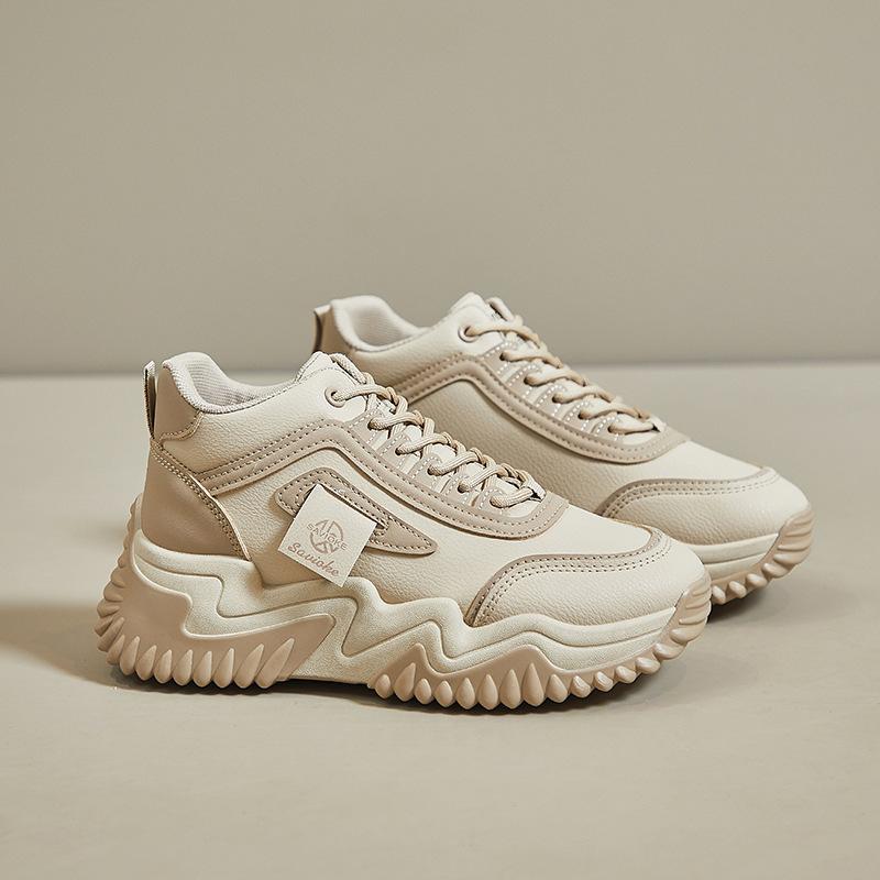 ins new female spring student sports running shoes casual shoes platform height increase 35
