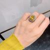 Retro Inlaid Zircon Ring 10 * 14 Simulated Pigeon Blood Red Corundum Oval Colored Gemstone Jewelry