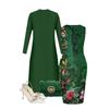 Large Size Women's Elegant Suit Solid Color Long-sleeved Cardigan Jacket Hip-wrapped Sleeveless Retro Dress Hot-selling Two-piece Set