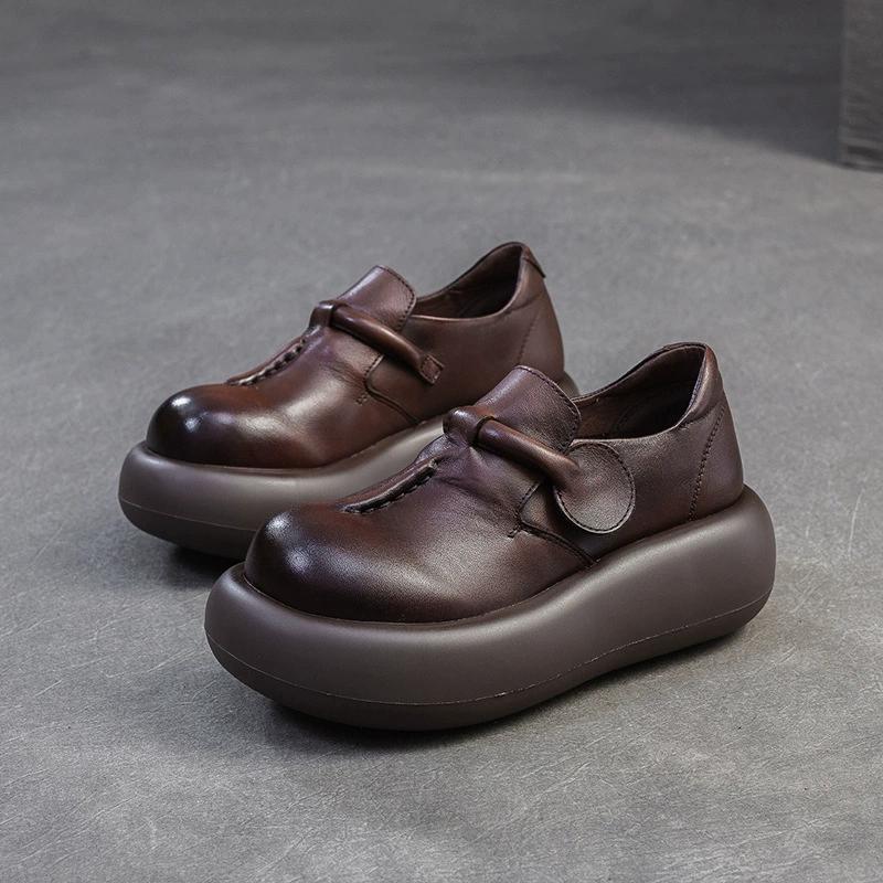 Fashion GKTINOO 2025 Spring New Retro Women's Shoes Handmade Genuine Leather Thick Soled Platform Casual Shoes
