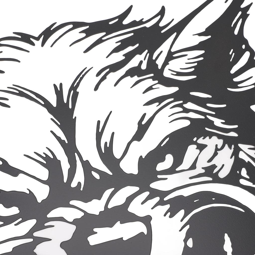 Fierce Wolf Head Wall Art Wrought Iron Roaring Wolf Wall Hanging Decoration for Living Room Bedroom Office