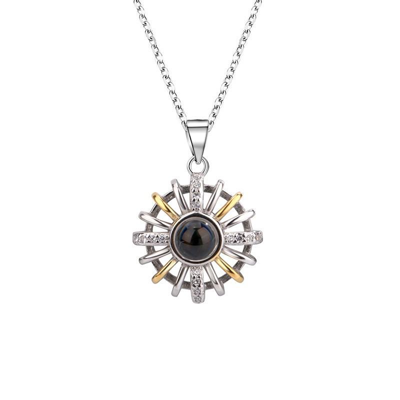100 Languages  I Love You  Two-Tone Projection Necklace