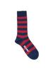 Beams Plus Ribbed Striped 38430012479 Men's Socks, NavyWine, 0,