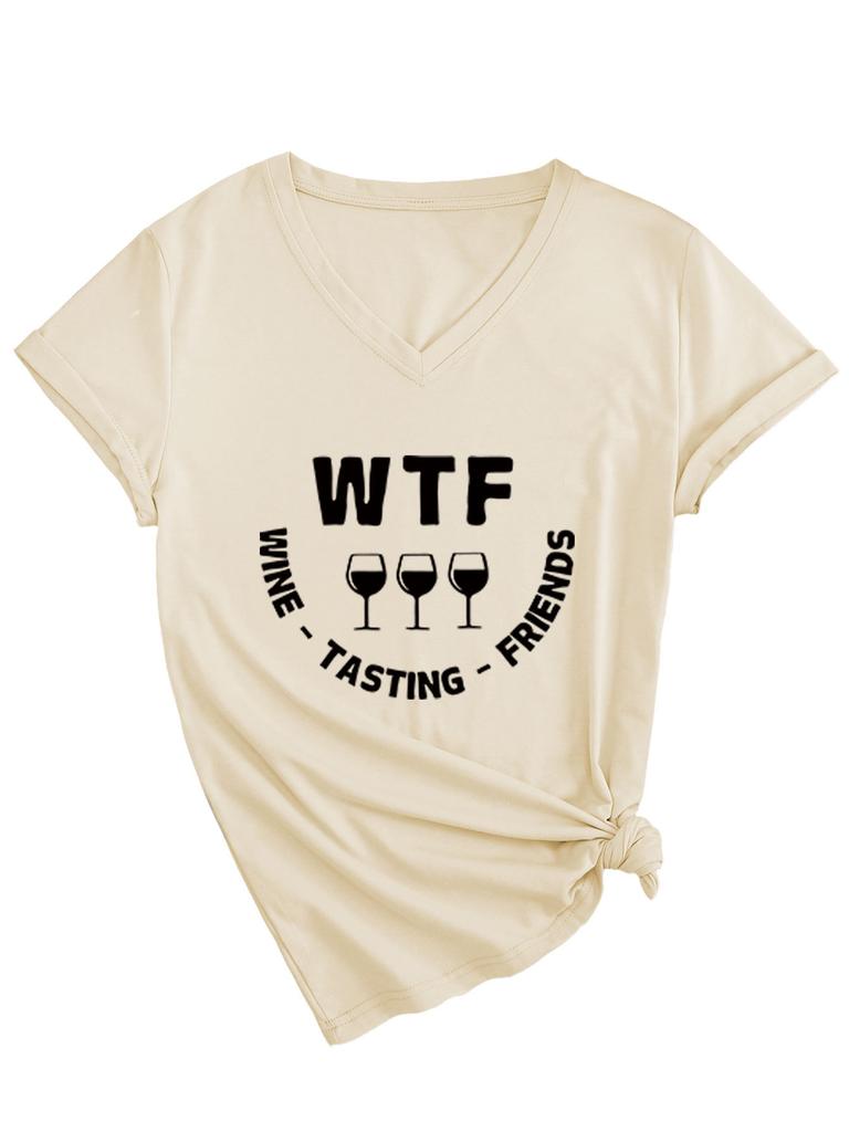 Stylish and Comfortable Women's V-neck Short-sleeved T-shirt