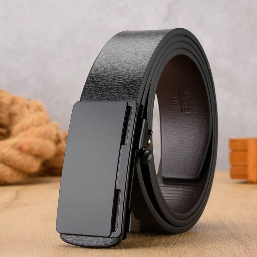 Fashion Waist Belt Men's Leather Business Automatic Buckle Belt