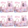 4Pcs/set Anime K-Pop Printed Backpack Handbag Pencil Case 750Ml Water Bottler for Teenager Boy Girl Schoolbag Large Capacity Bookbag Kid Gift Mochila