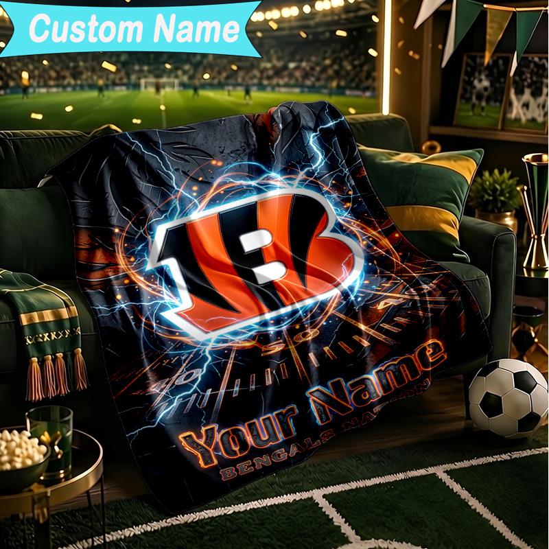 1PC Custom Name Blanket Cincinnati Browns Legacy Flannel blankets Patterns Throw Blanket All-Season Soft Gift for Couch, Bed, Camping, Birthday gifts