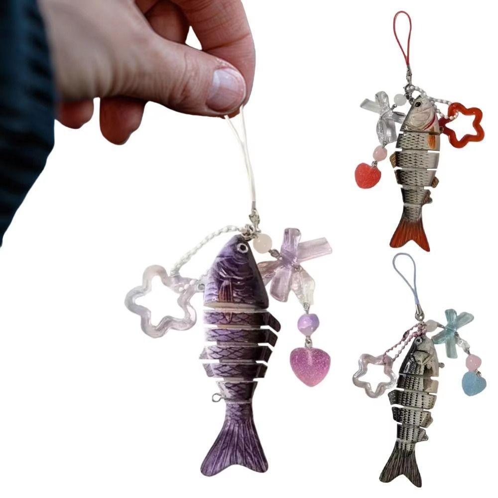 Acrylic Fish Star Pendant Simulated Fish Phone Lanyard Handmade Fish Keychain  Gifts for Friend
