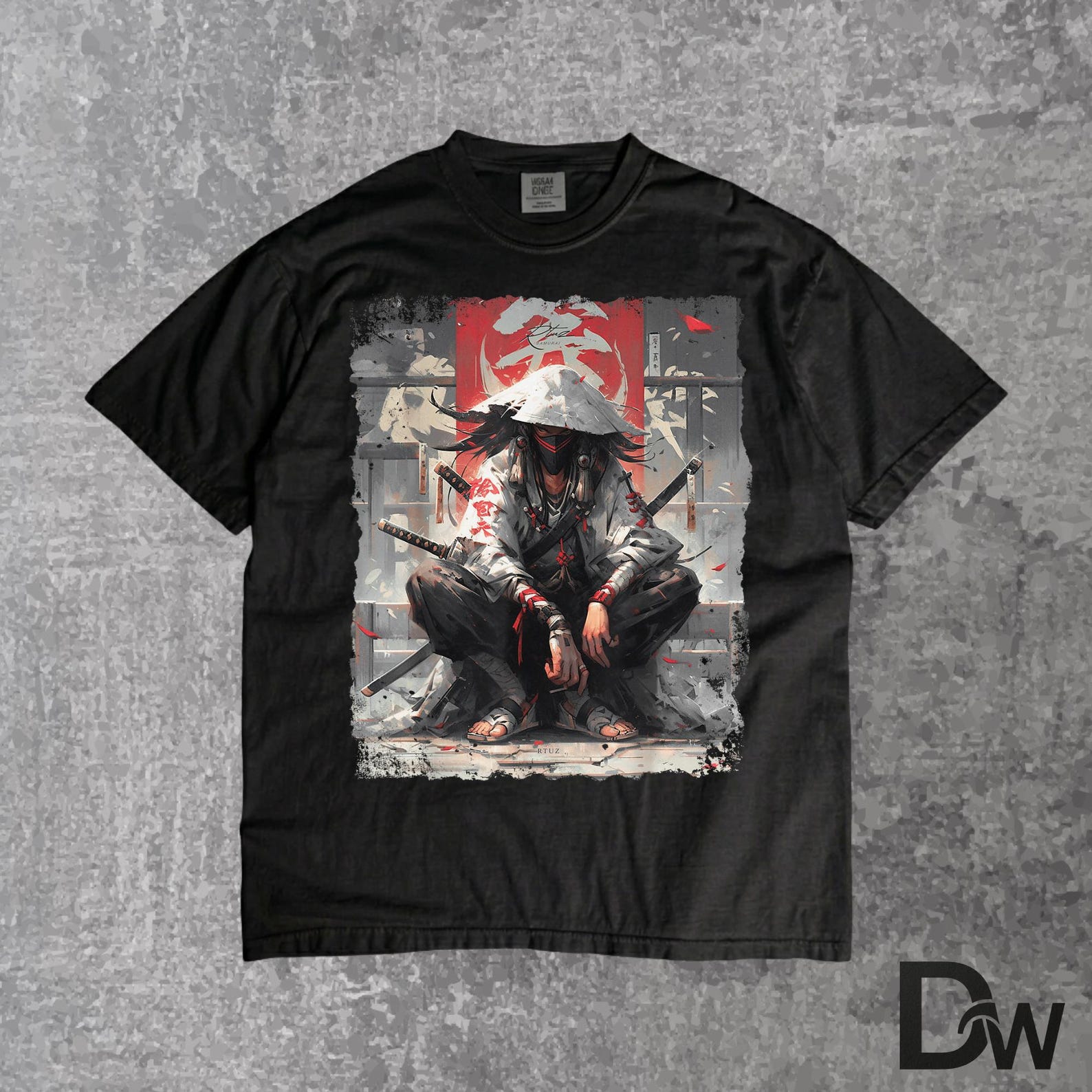 Y2K Samurai Katana Ninja Japan T-Shirt | Manga Anime Streetwear Graphic Tee, Japan Culture Gift 3XL