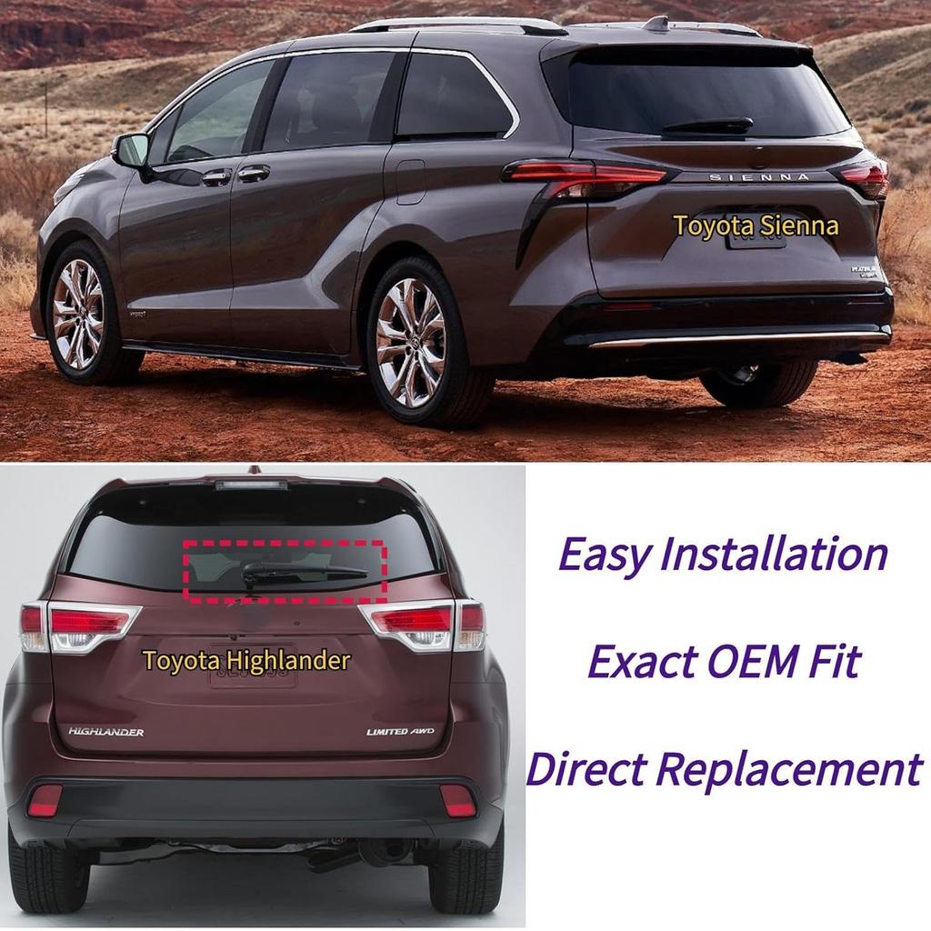Heckwischerarm für Toyota Sienna 2021-2025 für Toyota Highlander 2014-2019 Exakt für Hybrid LE Limited SE XLE XSE Ausstattungsvarianten Ersatz Heck