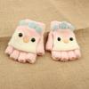 Kids' Winter Flip-Top Fleece-Lined Knit Gloves - Cute, Warm, Half-Finger for Boys & Girls