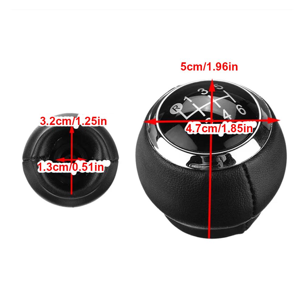 6-Speed Car Gear Head Shift Knob Cover Gear Lever Shift Lever Handball Black Leather Version Suitable For Toyota
