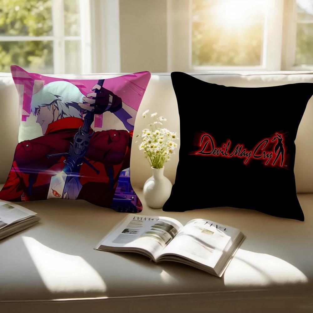 Cool Hot Game D-Devil May Cry Cushion Cover Pillowcase Short Plush Invisible Zipper Room Sofa Cushion Cover