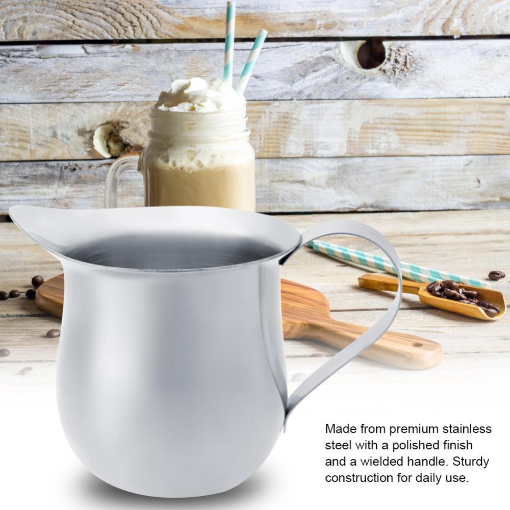 Stainless Steel Milk Frothing Pitcher Silver 90ml Capacity Frothing Pitcher Jug 150ml Capacity 240ml Capacity Milk Frother Cup