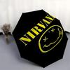 1pc Nirvana Smiley Automatic Open Close Umbrella Windproof Canopy, Automatic Open Close Button10214