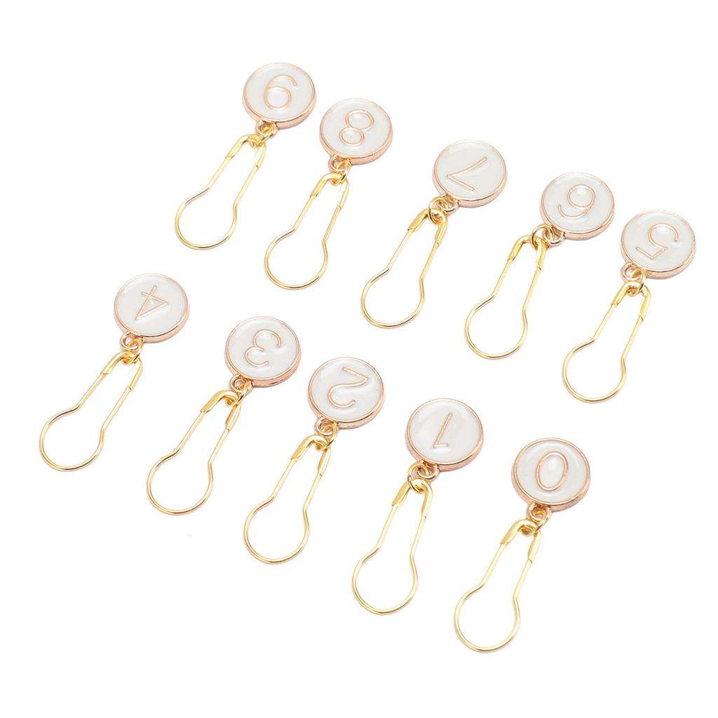 10Pcs Metal Stitch Marker Number 0‑9 Removable Crochet Stitch Markers Locking Stitch Marker for