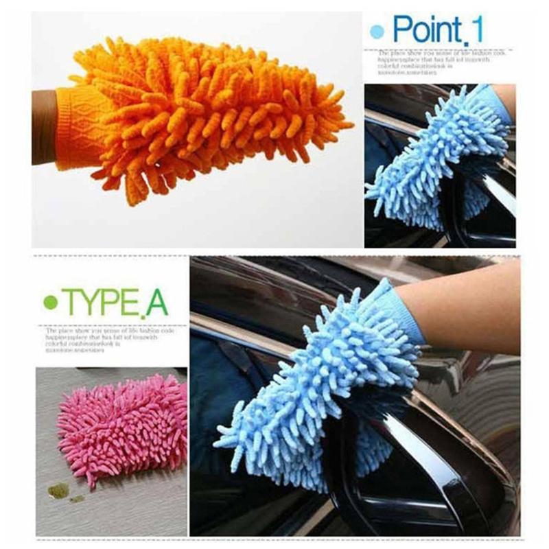 Soft Chenille Microfiber Wash Mitts Car Duster Double Side Cleaning Cloth Wax Detail Accessories Rag Sponge Waterproof