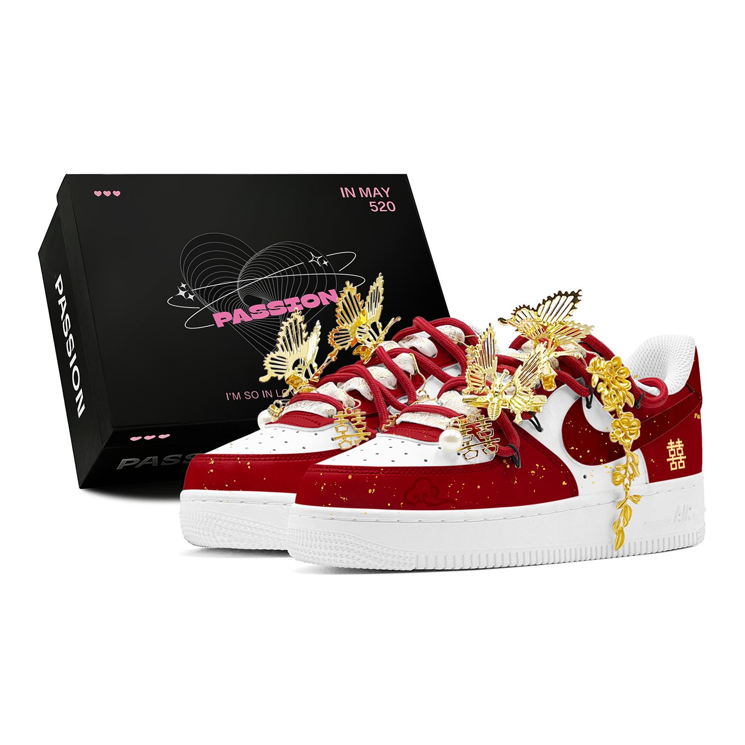 

Nike Air Force 1 Slip Resistant Low top Skateboard Shoes Women s Red White DH2920-111(TeamS2-S-BOX) 36.5