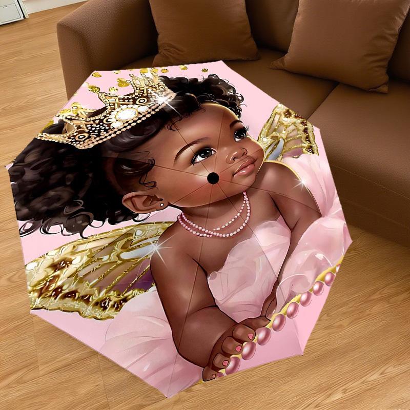 1PC Baby Princess Umbrella-8-Rib Reinforced Portable Folding Travel Suitable for All Seasons Outdoor Daily Use -J0387