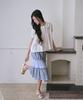The Green Lab Vintage Tiered Check Skirt [Blue]