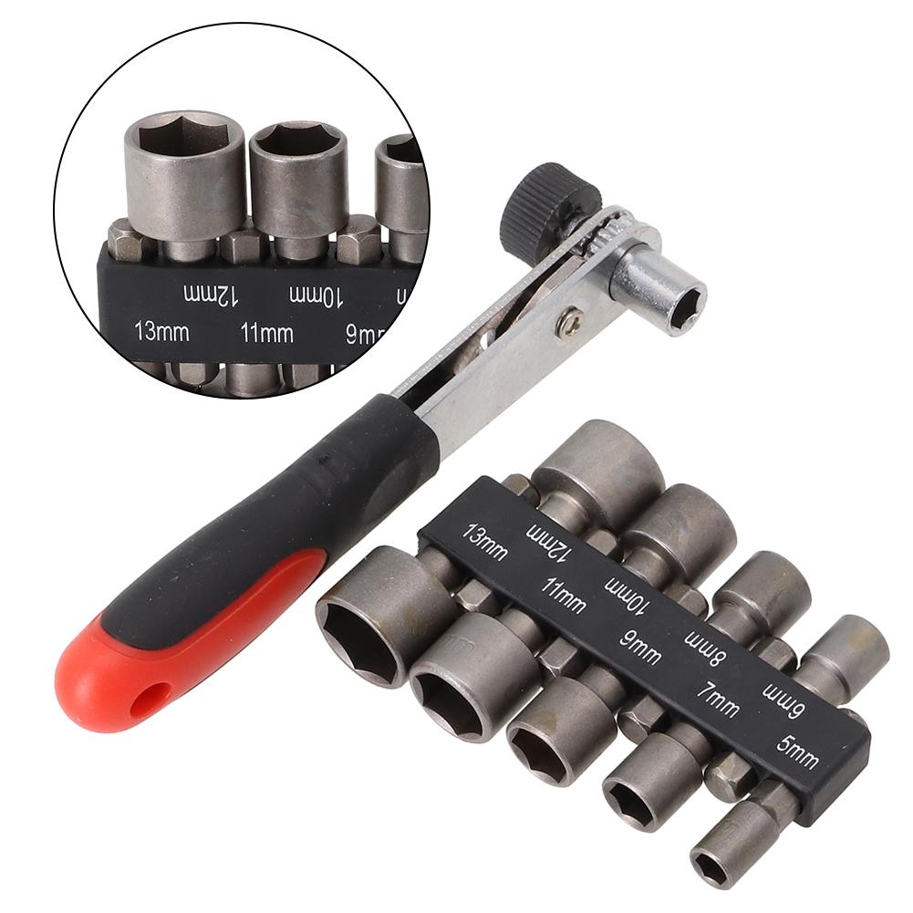 Socket Wrench Spanner Set 10pcs 6.35mm/1/4 Inch Adapter