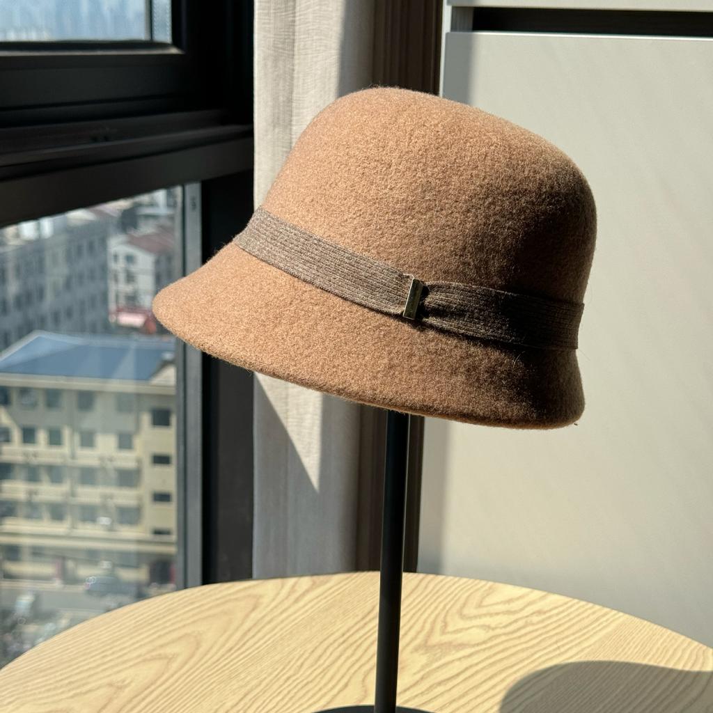 Neuer Stil Kleine Eisenmarke Wollgeschenk Fischerhut Damen Französisch Retro Schleife Beckenhut Adelstochter Stil Hut Wintertrend