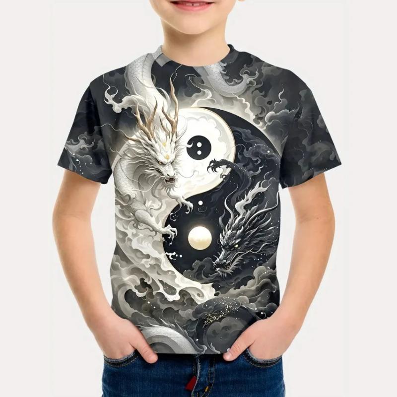 

2025 Children s Clothing 3D Print Megalosaurus Graphic T Shirts Summer Outdoor Casual Comforts Cute and Funny T-Shirt for a Boy 170