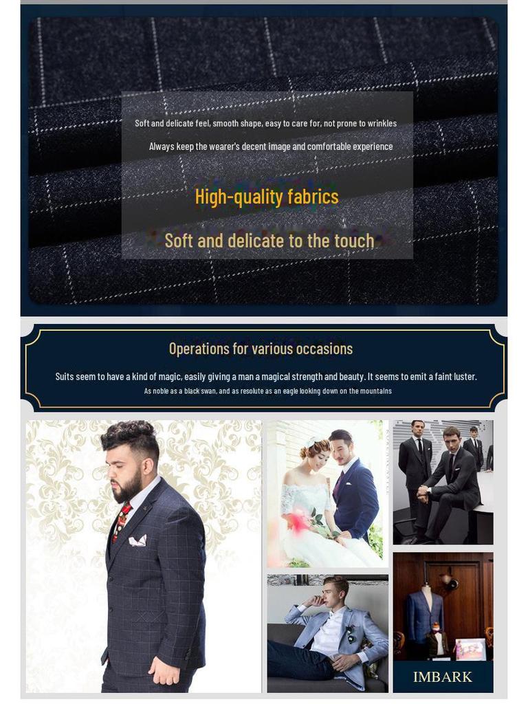 Men's Plus-Size Casual Business Suit - Autumn/Winter Korean Style