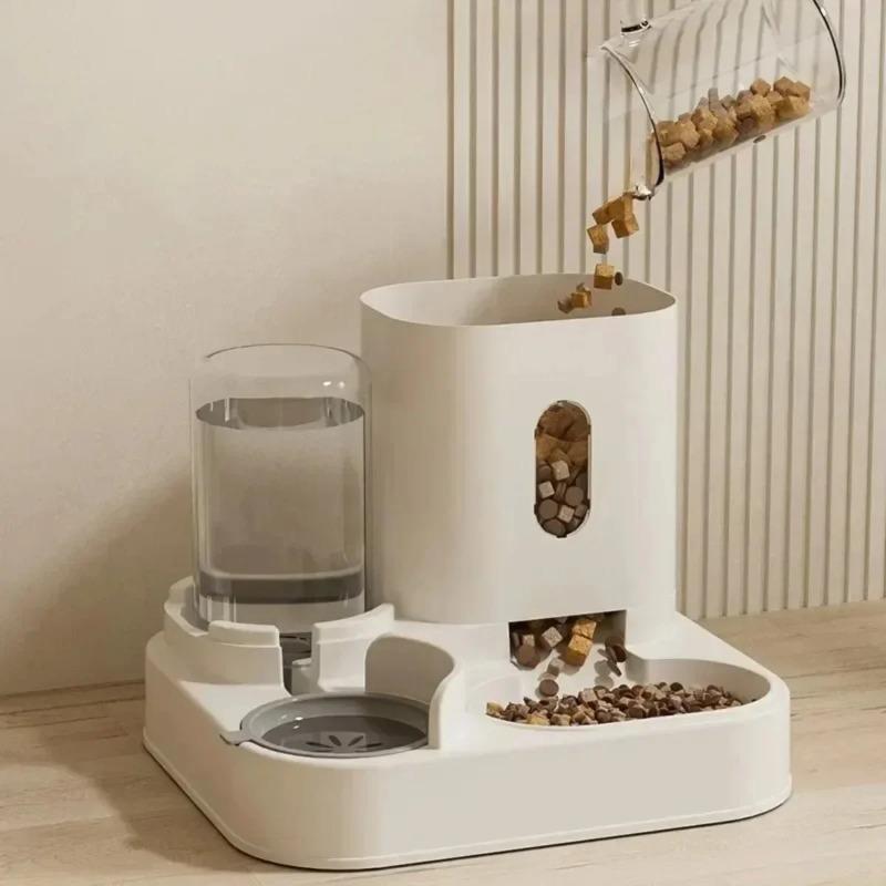 Automatic Feeder Dog Cat Food Bowl With Water Fountain Large Capacity Container Puppy Pet Accessories Pet Food Storage Dispenser