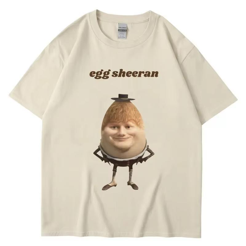 Funny Egg Ed Sheeran Meme Picture Fashion Tshirt Breathable Casual Short Sleeve Summer Women Tshirt Super Street Headwear
