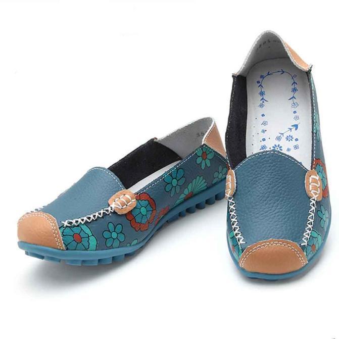 Elegant Women Leather Shoes Loafers Soft Leisure Flats Female Casual Shoes Size 36-44