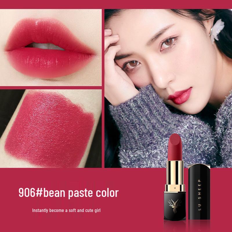 Deer Sheep Moisturizing Velvet Lipstick: Matte, Long-Lasting, Waterproof, Fade-Resistant, Non-Stick.