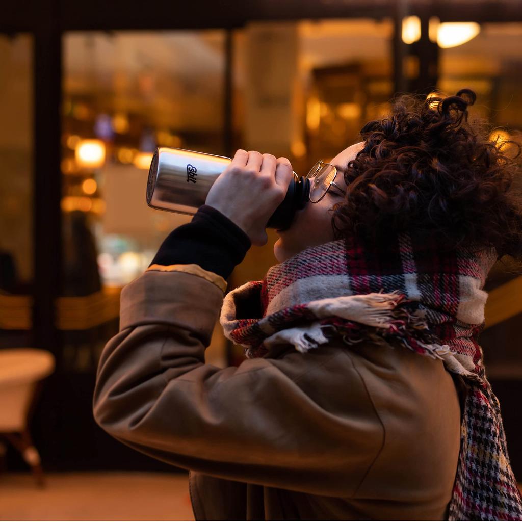 Esbit Outdoor Camping Insulated Mug Majoris Thermo Mug with Flip-Top Lid, Silver, 450ml ESMGF450TLS