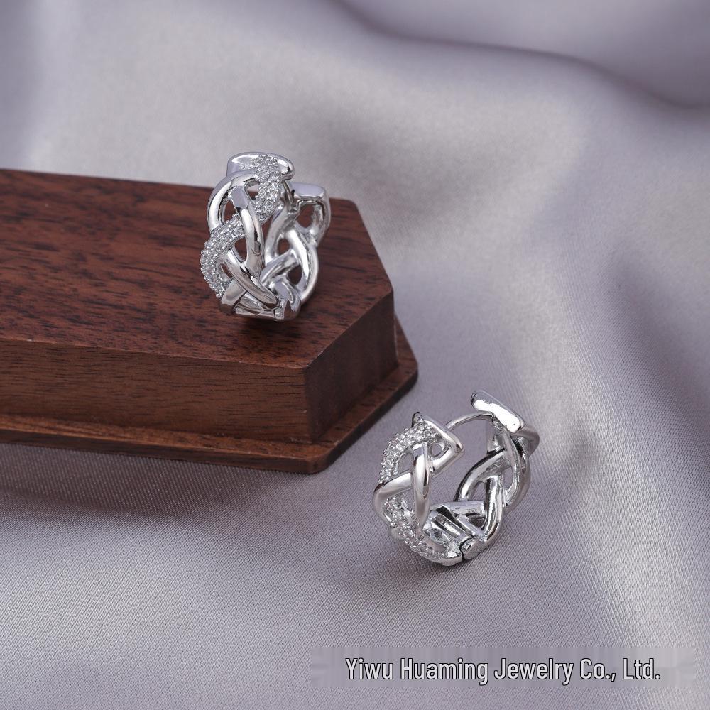 French Light Luxury Zircon Diamond Stud Earrings - Versatile & Trendy Styles