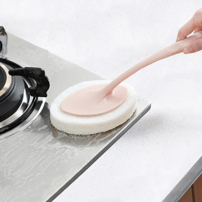 Bathroom Toilet Floor Cleaning Brushes Dishwashing Magic Sponge Eraser Multifunction Plastic Long Handle Home Kitchen Utensil