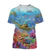 Men's Clothing 3D Print Funny Sea Tortoise T Shirts Casual Harajuku Outdoor Trend Round Neck Tee