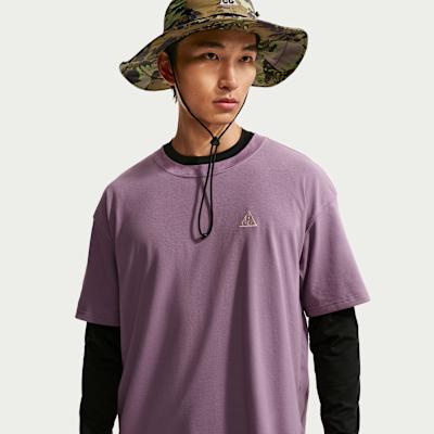 Nike ACG Quick Dry T Shirts Men s Dust Purple Crew Neck Moderate XS