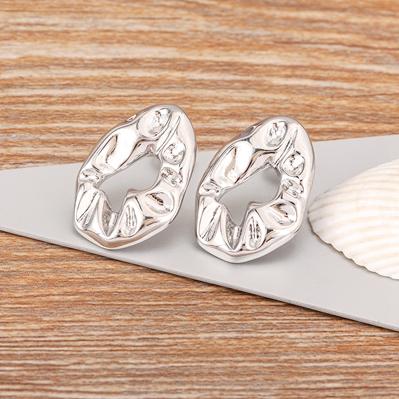 

Nidin Classic Punk Style Geometric Earrings for Women Girls Luxury Gold/Silver Color Hoop Ear Jewelry Vintage Engagement Gift срібний