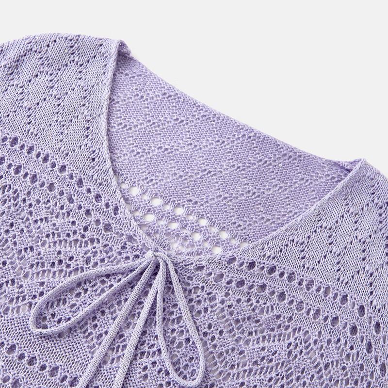 Qiushui Yiren Slim Fit Lace Knit Top