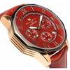 Salvatore Mara Watch Red Chronograph 10 ATM Water Resistant Business Formal Men's Leather Belt