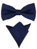 Bow Ties For Men Pre-tied Butterfly Knot Bowtie Hanky Set Solid Color Bow Tie Handkerchief For Adult Male Wedding Gift