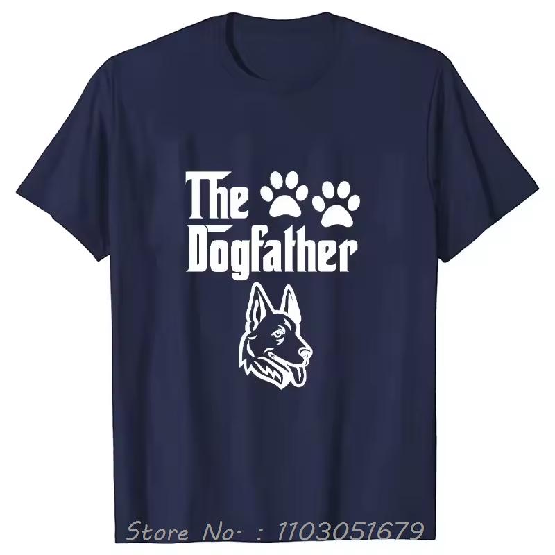 The Dogfather Funny Oversized Tshirt Dog Dad Mens Clothing German Shepherd Dad Male Fitness T Shirt Summer Cotton Tshirt