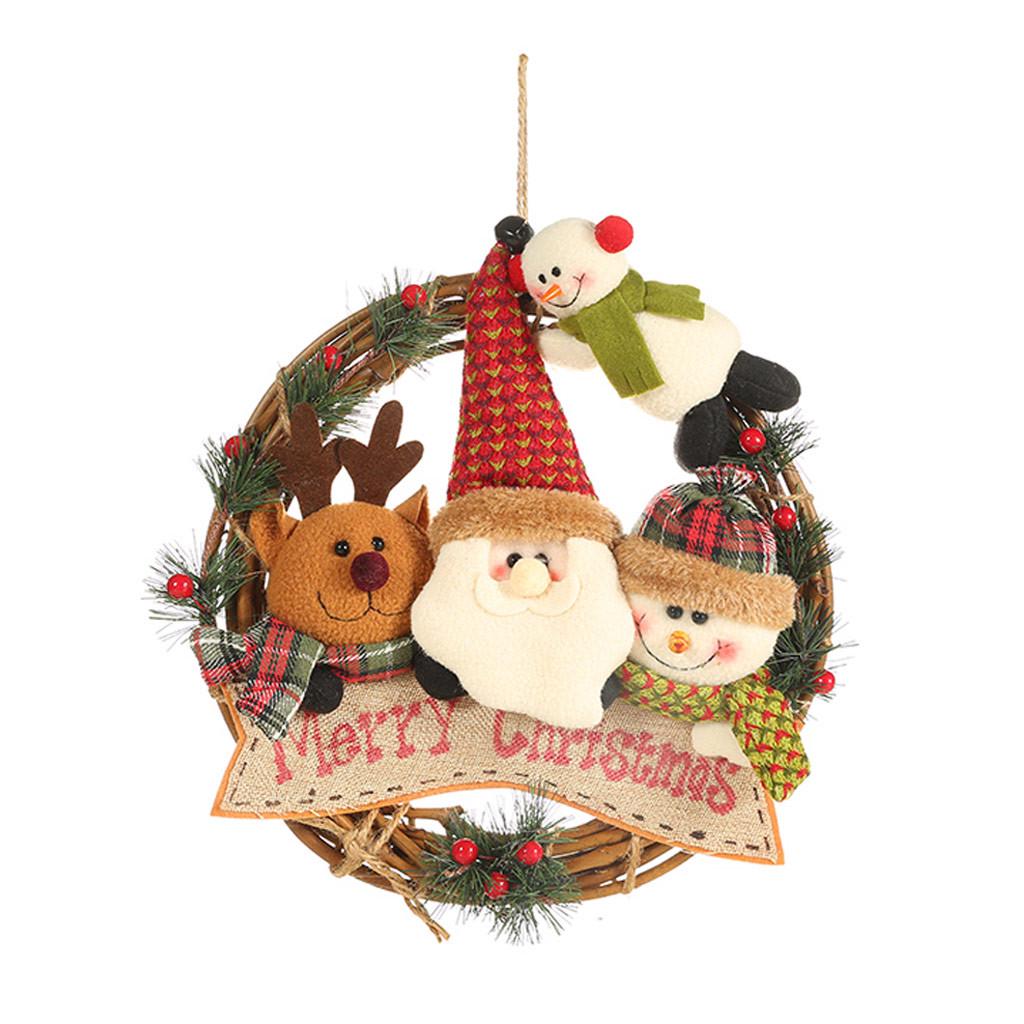 

Рождественское украшение Ротанг Круг Подвеска Ротанг Венок Декоративная подвеска
